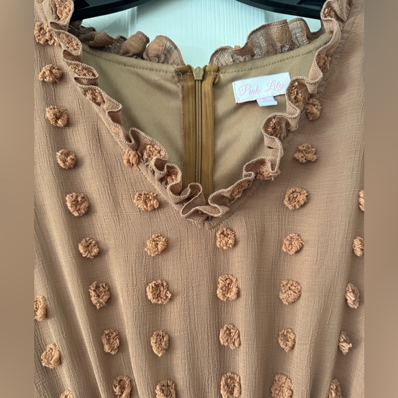 Pink Lilly Brown Polka Dot Dress - Picture 5 of 5